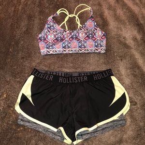 Hollister Sports Bra and Matching Athletic Shorts